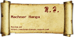 Machner Hanga névjegykártya